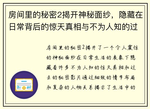 房间里的秘密2揭开神秘面纱，隐藏在日常背后的惊天真相与不为人知的过去
